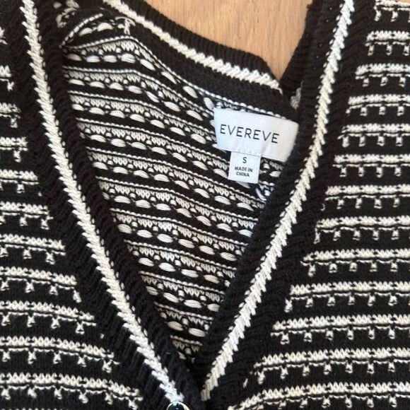 Evereve black and white knit sweater vest size small m11 - Picture 3 of 4